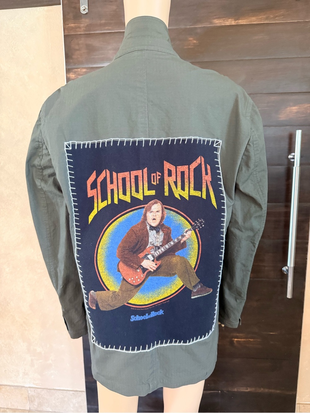 Upcycled School Of Work Army Green Blazer Size Men's 40